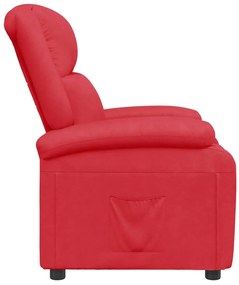 Poltrona reclinável couro artificial vermelho