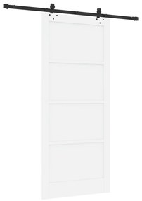 Porta deslizante vidaXL com conjunto de ferragens Branca 93x211 cm Mad