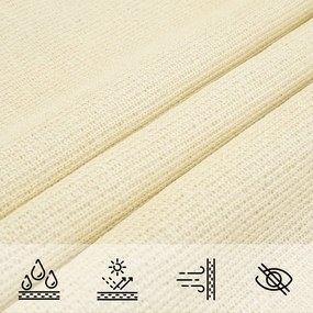 Para-sol estilo vela 160 g/m² 2,5x4 m PEAD cor creme