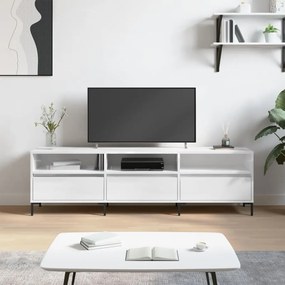 vidaXL Móvel p/ TV 150x30x44,5 cm derivados madeira branco brilhante