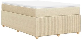Cama boxspring com colchão 120x190 cm tecido cor creme