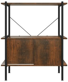 Estante de 3 prat. c/ armário 80x40x92cm aço/derivados madeira