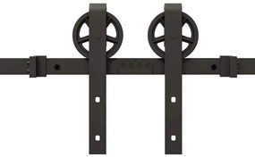 Kit de ferragens para porta deslizante 400 cm aço preto