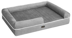 Cama ortopédica para cães 106 x 80 x 25 cm Cinzento claro