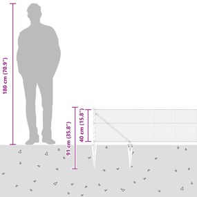 Cerca Hexagonal vidaXL Cinza 0,4x100 m Aço