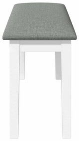 Banco 110 cm madeira seringueira maciça branco