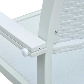 Cadeiras jardim 4 pcs plástico branco aspeto vime