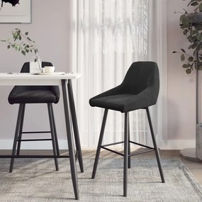 vidaXL Bancos de bar 2 pcs veludo preto