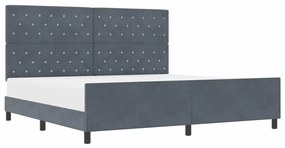 Cama vidaXL Cinza Escuro 200x200 cm Veludo