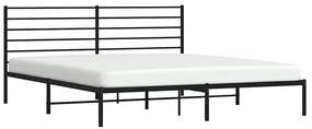 Estrutura de cama com cabeceira 193x203 cm metal preto