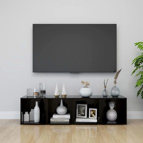 vidaXL Móveis de TV 4 pcs 37x35x37 cm derivados de madeira preto