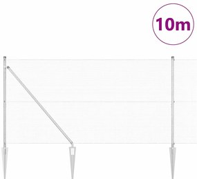 Cerca de Arame Soldado com 7 Postes de Espinho 10 x 1,4 m Aço Galvaniz
