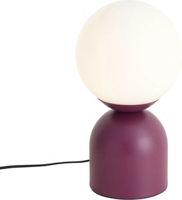 Candeeiro de Mesa Hotel Chic Roxo com Vidro Opalino - Pallon Trend