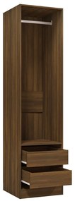 Roupeiro + gavetas 50x50x200cm deriv. madeira carvalho castanho