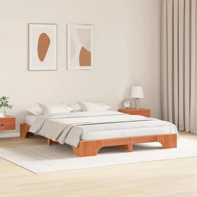 Cama Castanho 150x200 cm em Madeira de Pinho Maciça