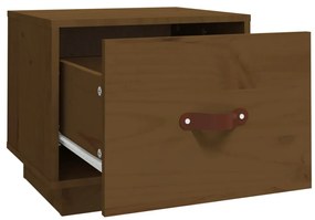 Mesa de cabeceira 40x34x35 cm pinho maciço castanho mel