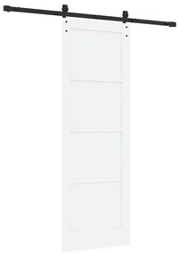Porta Deslizante vidaXL com Conjunto de Hardware Branca 73.5x211 cm Ma