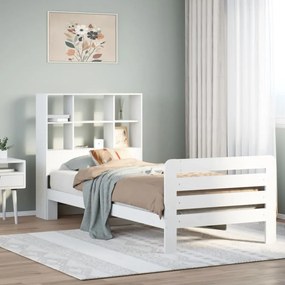 vidaXL Cama sem colchão 90x200 cm madeira de pinho maciça branco