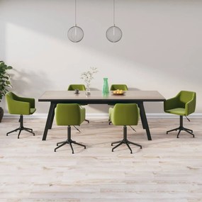 vidaXL Cadeiras de jantar giratórias 6 pcs veludo verde-claro