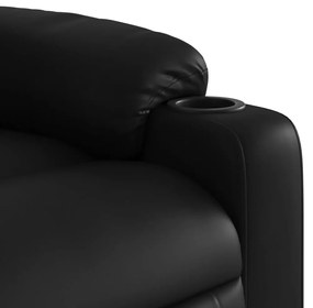 Poltrona massagens reclinável elétrica couro artificial preto