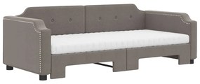 Sofá-cama c/ gavetão/colchões 80x200cm tecido cinza-acastanhado