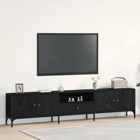 Armário para TV vidaXL com Gaveta Preto Carvalho 200x25x44 cm Madeira