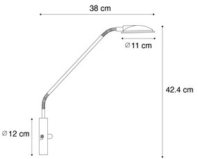 Candeeiro de parede moderno em aço com LED - Eva Moderno