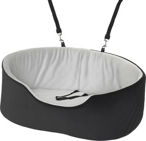 Assento de carro para cães com cinto de segurança e fixação; assento de carro acolchoado para cães, 77 x 43 x 28 cm, preto