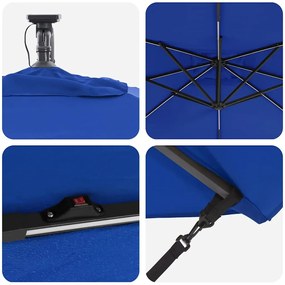 Guarda-sol de Bananeira Cantilever Azul 249 x 249 x 250 cm