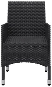 3 pcs conjunto de jantar para jardim preto