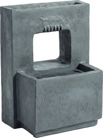 Outsunny Fonte 2 níveis com iluminação LED, vaso para plantas, bomba, aparência em pedra, ajustável 45 x 31,5 x 58,5 cm | Aosom Portugal