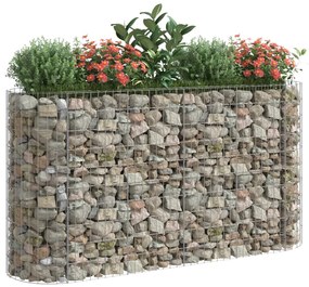Canteiro elevado/cesto gabião 190x50x100 cm ferro galvanizado