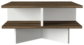 Mesa de Centro Hamton – Nogueira e Branco (60 x 31,2 x 60 cm) | Estilo