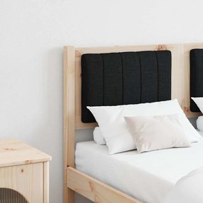 vidaXL Cabeceira estofada Castanho 120 cm Madeira de Pinheiro Sólida