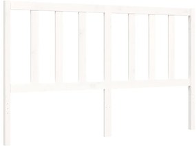 Cama sem colchão 160x200 cm madeira de pinho maciça branco