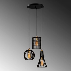 Chandelier Fellini – Preto – 49 x 49 cm