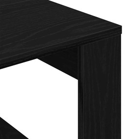 Mesa Lateral de Carvalho Preto - 50x50x35 cm, Feita de Madeira Maciça