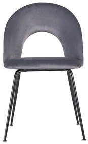 Cadeira Dawa Black Veludo - Cinza escuro