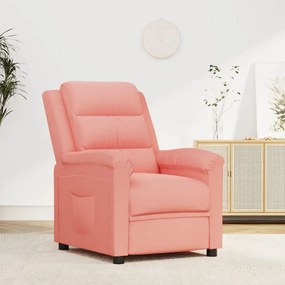 vidaXL Poltrona reclinável veludo rosa
