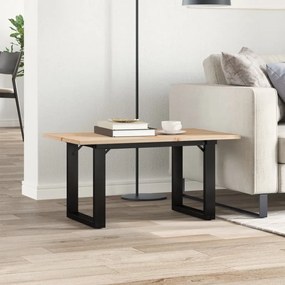 Mesa de centro estrutura em O 80x50x40 cm pinho e aço