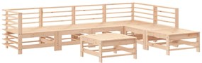 7 pcs conjunto lounge jardim c/ almofadões madeira maciça