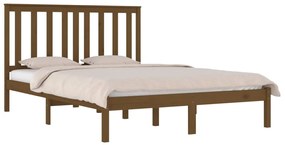 Estrutura de cama 200x200 cm pinho maciço castanho mel