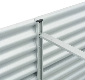 Canteiro elevado de jardim aço galvanizado 240x80x81cm prateado