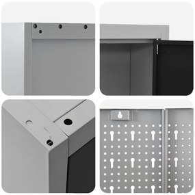 Conjunto de Armário e Painel de Ferramentas de 7 Peças vidaXL Preto em