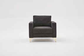 Sofá de 1 Lugar Berlin – Antracite Dourado – 90x83x91 cm