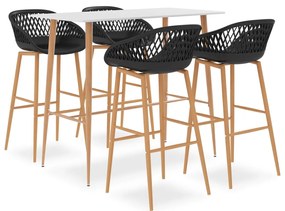 5 pcs conjunto de bar branco e preto