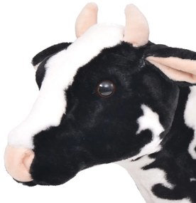 Brinquedo de montar vaca peluche preto e branco XXL