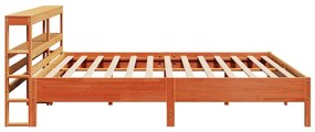 Cama sem colchão 200x200 cm pinho maciço castanho-mel
