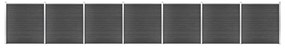 Conjunto de painel de vedação WPC 1218x186 cm preto