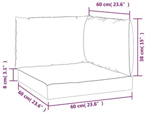 Almofadões p/ móveis de paletes 3pcs tecido oxford xadrez preto